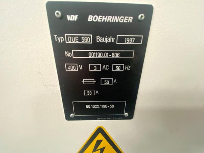 Used 1997 Boehringer VDF DUE 560 Manual Lathe