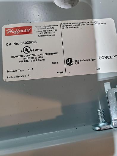 Hoffman Wall Mounted Enclosure Steel Wall Single Door 20x20x8