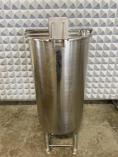 Used Stainless Steel  200 Liter Mixing Tank w/ 1 1/2" Sanitary Fitting Bottom Drain