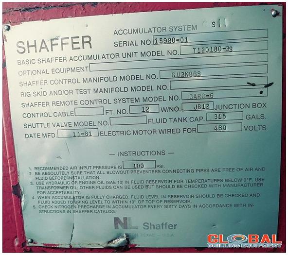 Used Item 0793 : Shaffer Accumulator System House