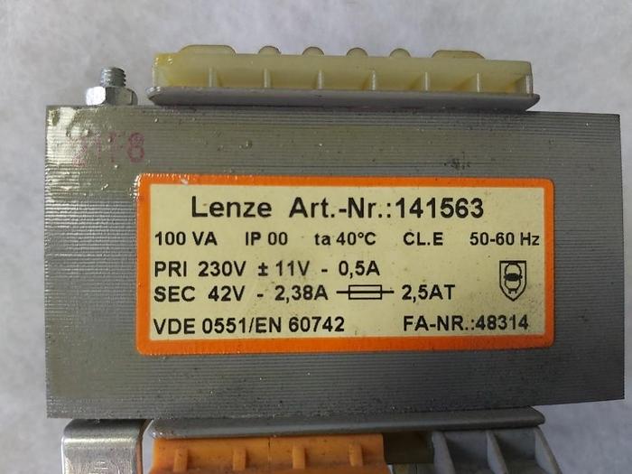 Used Transformer, 141563, 230 -> 42V/2,38A, Lenze,  used