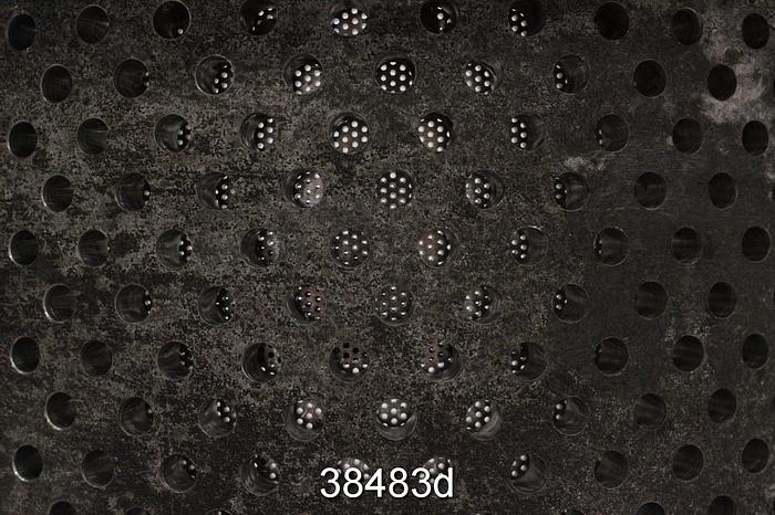 Used Thune SP45L Tertiary Section Screen Plate, (half segment), 3/8" Exterior, 0.060" Interior Hole Diameters #38483