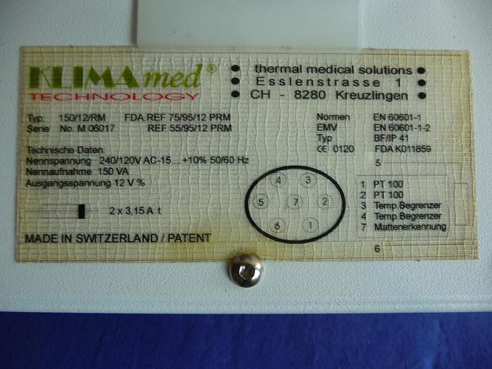 Gebraucht Klimamed MRI Thermomatte mit Steuerung