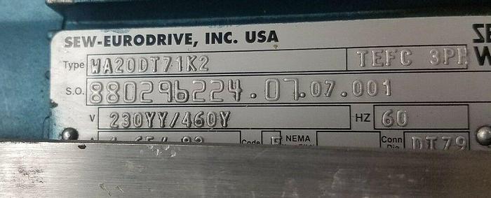 Used SEW EURODRIVE WAF20DT7K2