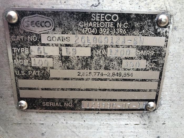 Used SEECO 69 kV 2 Way Switch
