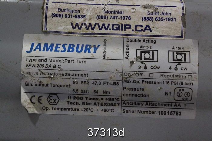 Used Jamesbury 1.5" Pneumatic Ball Valve, 1.5 9FB 3600 XTB, Threaded #37313