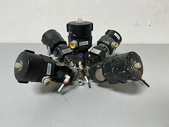 Used 5 ITT Pure-Flo A204 Stainless Steel Diaphragm Valves w/ Position Monitors