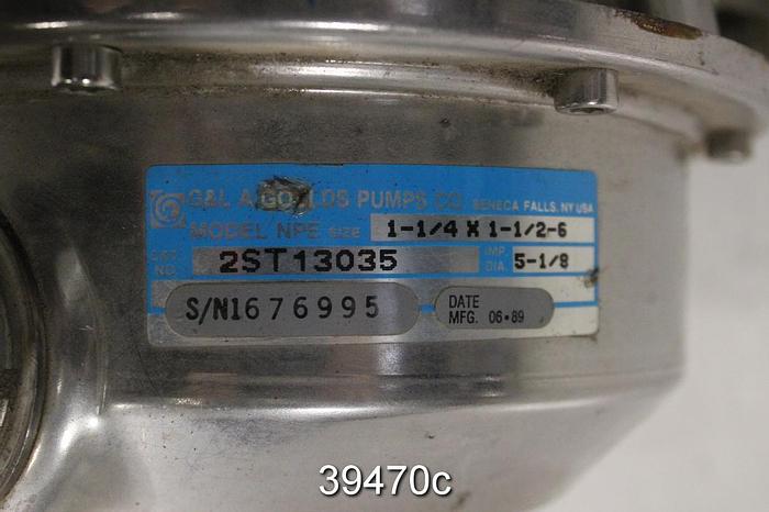 Used Goulds NPE 1-1/4x1-1/2x6 Pump, with 2 HP Motor, Cat. No 2ST13035 #39470