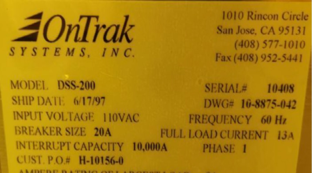 Used 1997 Ontrak DSS-200