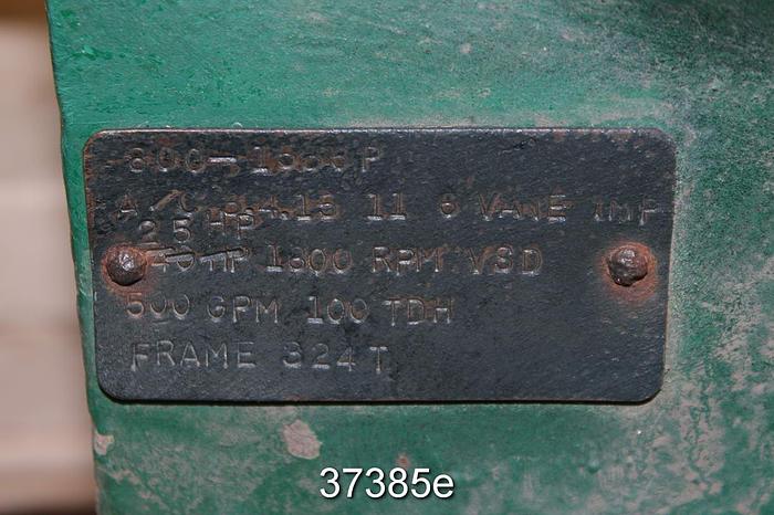 Used Allis Chalmers 3x4x15 Split Case Pump, 500 Gpm, 100 Tdh #37385