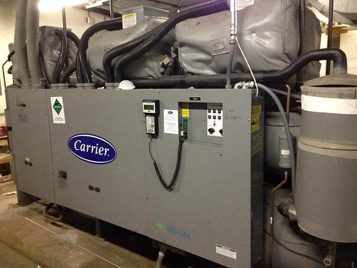 Used Carrier 265 Ton screw type chiller equipped with (3) compressors