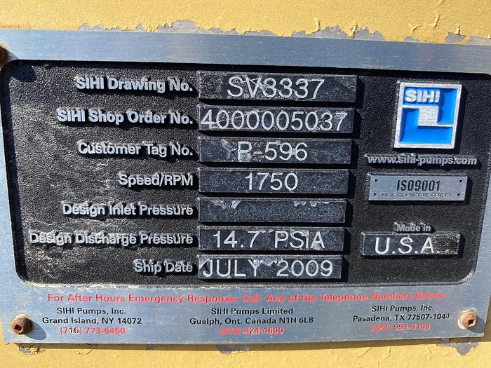 Used Used SIHI Pumps Limited Liquid Ring Vacuum Pump