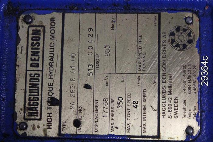 Used Hagglunds MA283N0100 HI Torqude Hydraulic Drive #29364