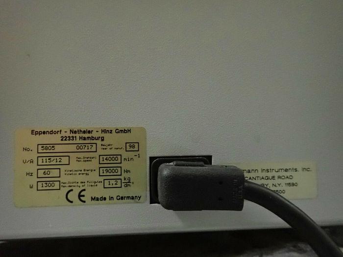 Used Eppendorf 5804 R Refrigerated Centrifuge No. 5805 - No Rotor