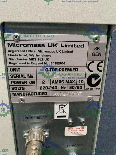 for parts or not working Waters Micromass Q-TOF Premier Mass Spectrometer 220-240V