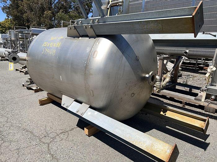 Used Tank, 950 Gallon, S/st, 55 PSI, DT/DB, Morfab, ASME #S744618