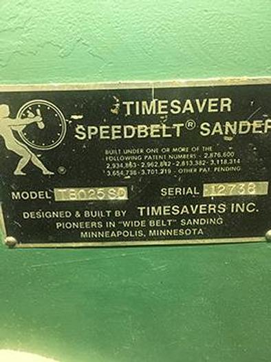 Used Timesavers TBO.25.SD 25" Wide Capacity Abrasive Planer, (2) 75HP motors, 3 Phase