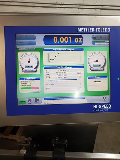 Used Mettler Toledo XS checkweigher 0-32oz