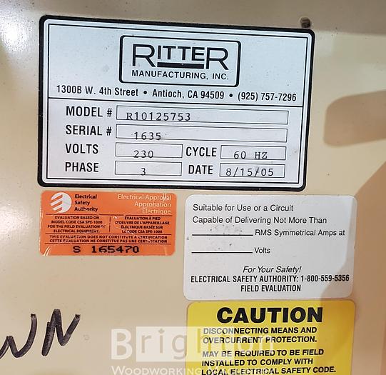 Used 2005 ****sold, not picked up yet, Ritter Used shaper, Model R10125753 #BM2079