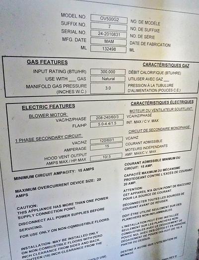 Used HIDDEN -- Used Baxter Double-Rack Gas Oven, Model OV500G2