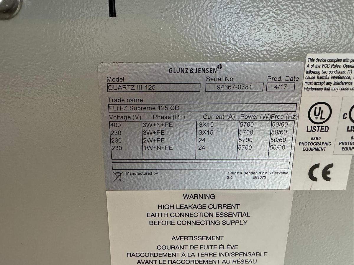 Gebruikt 2017 Glunz & Jensen Glunz&Jensen Quartz III 1250 PLATE PROCESSOR