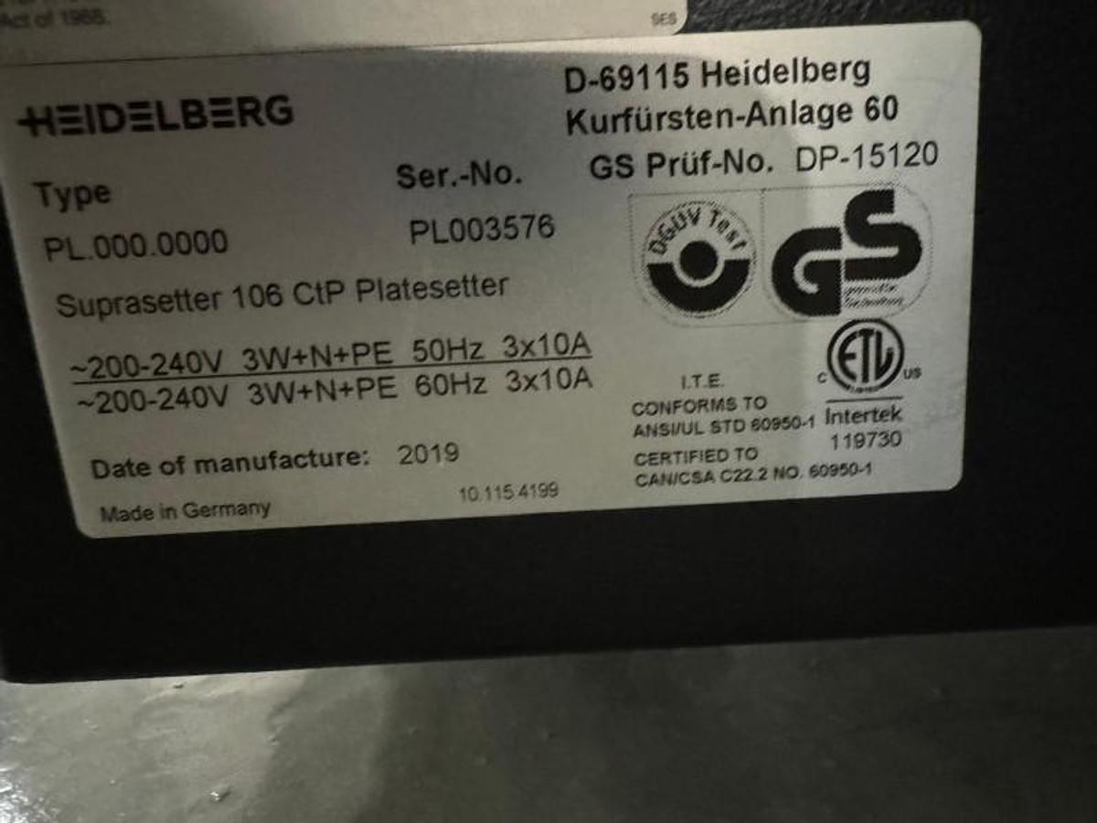 Used Suprasetter 106DCL VERY LOW USAGE