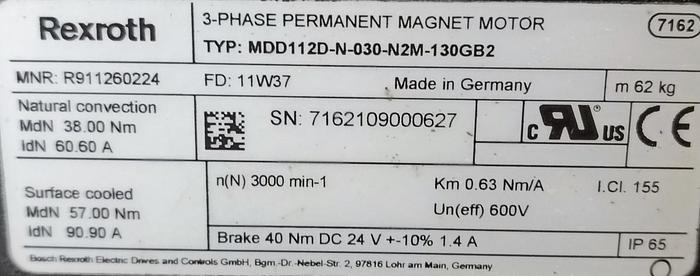 Sychronmotor mit Kugelgewindetrieb, MDD112D-N-030-N2M-130GB2, Rexroth, neuwertig