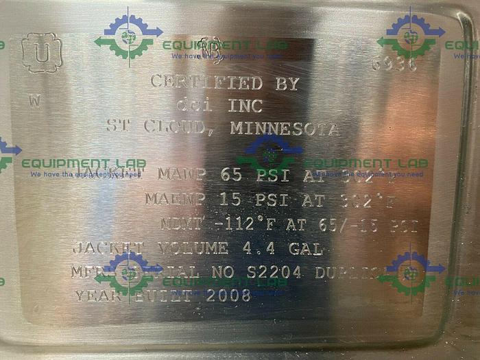 Used DCI Stainless Steel  Jacketed Triple Cavity Square Tank 65 PSI Jacket