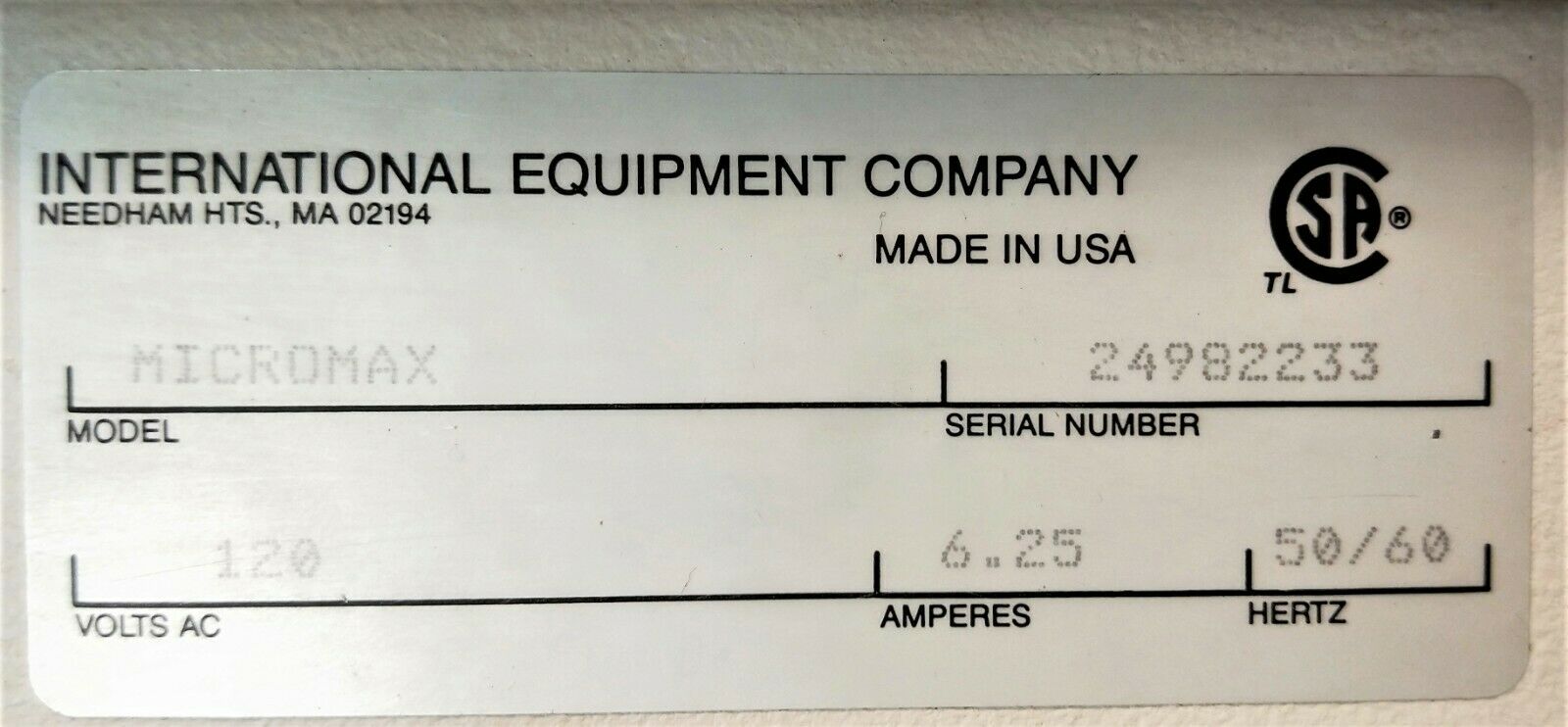 Used IEC MicroMax Microcentrifuge (24 x 1.5 - 2mL)