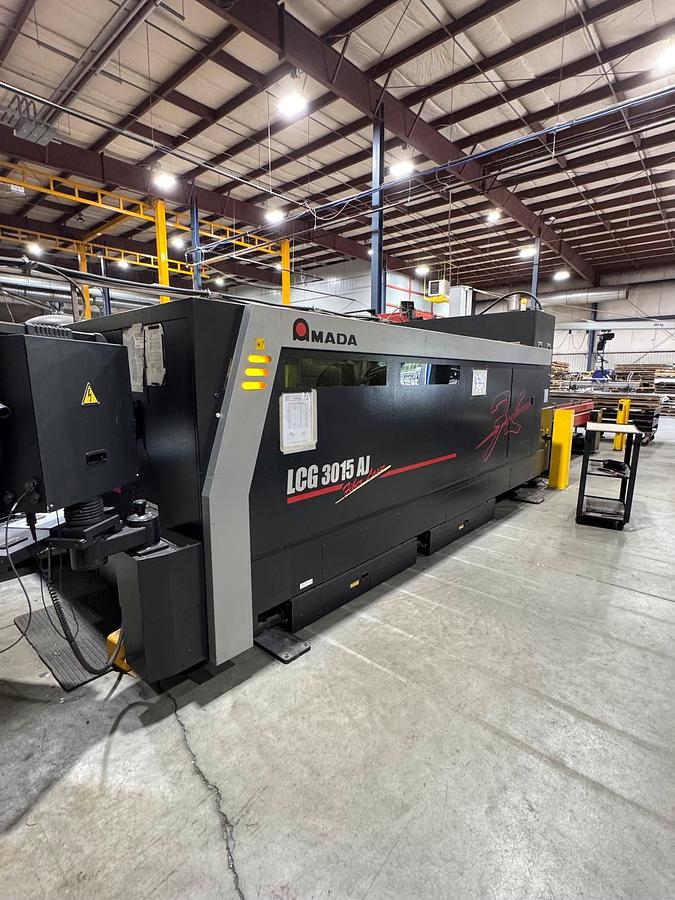 Used 2016 - 6,000 Watt Amada LCG-3015AJ CNC Fiber Laser Cutting System