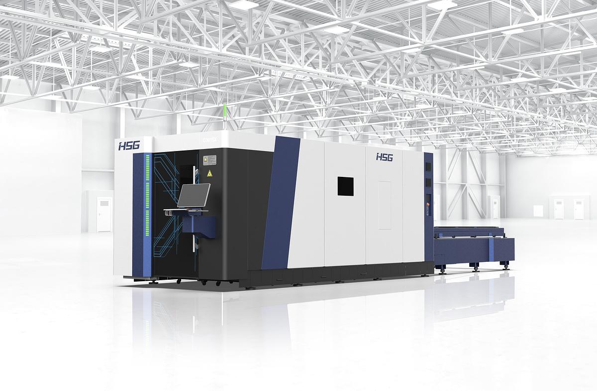 12,000 Watt HSG G3015X-12K Fiber Laser with Shuttle Table