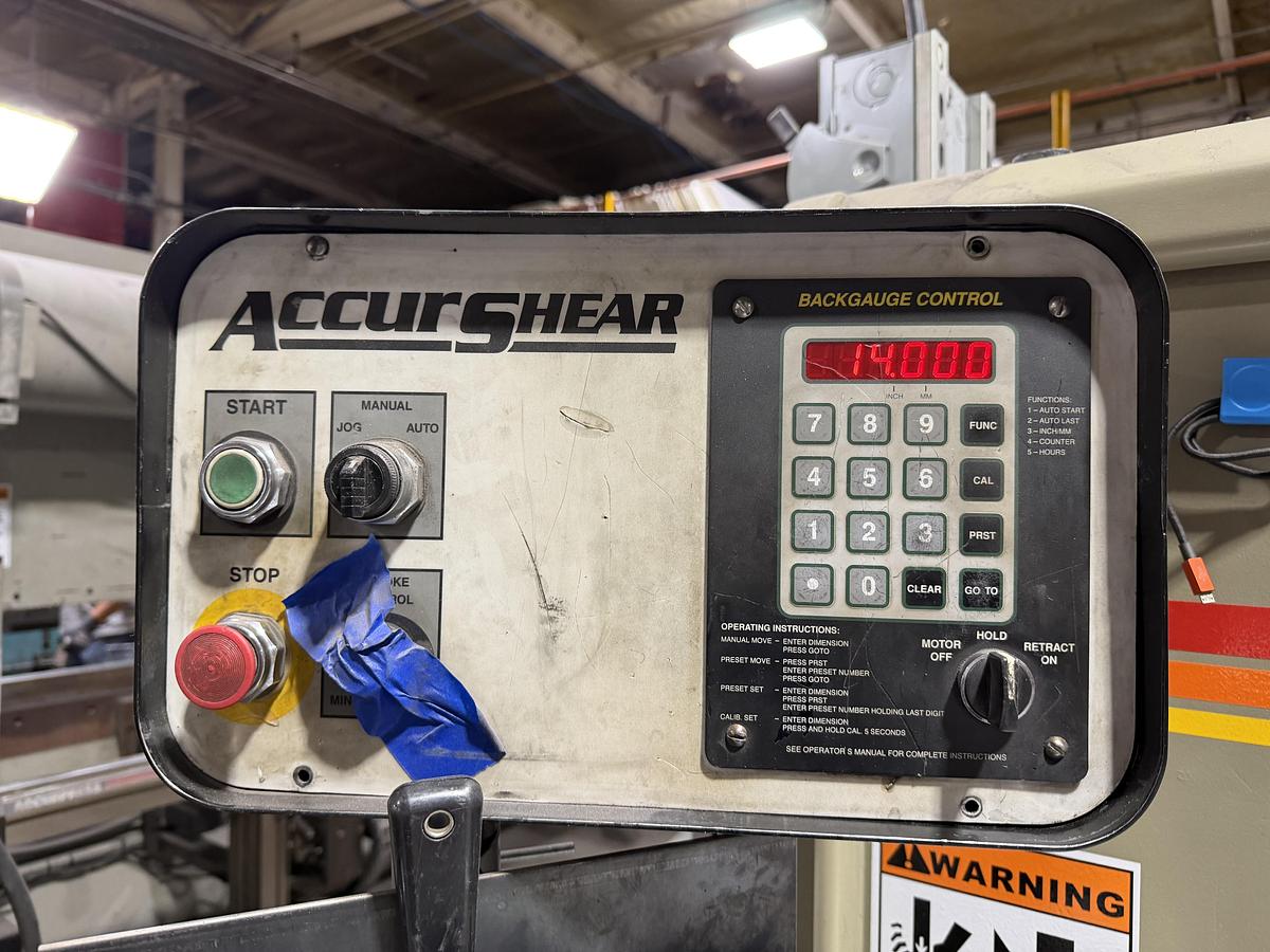 Used 2002 - 1/4" x 12' Accurshear 625012 CNC Hydraulic Shear