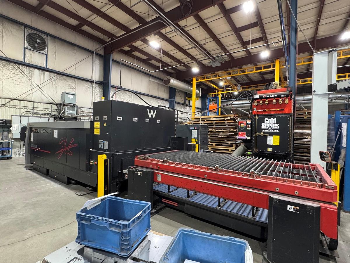 Used 2016 - 6,000 Watt Amada LCG-3015AJ CNC Fiber Laser Cutting System