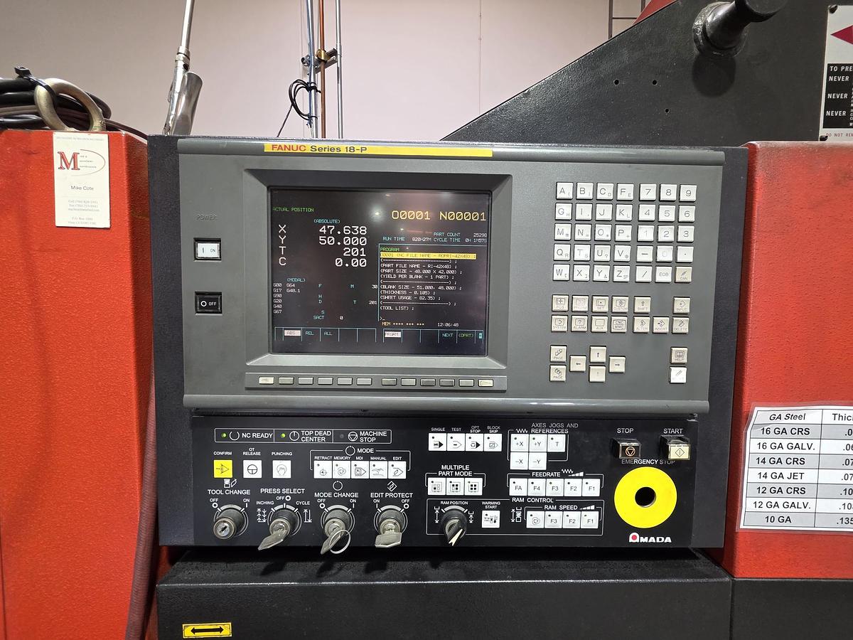 Used 2000 - 22 Ton Amada Vipros 255 CNC Turret Punch