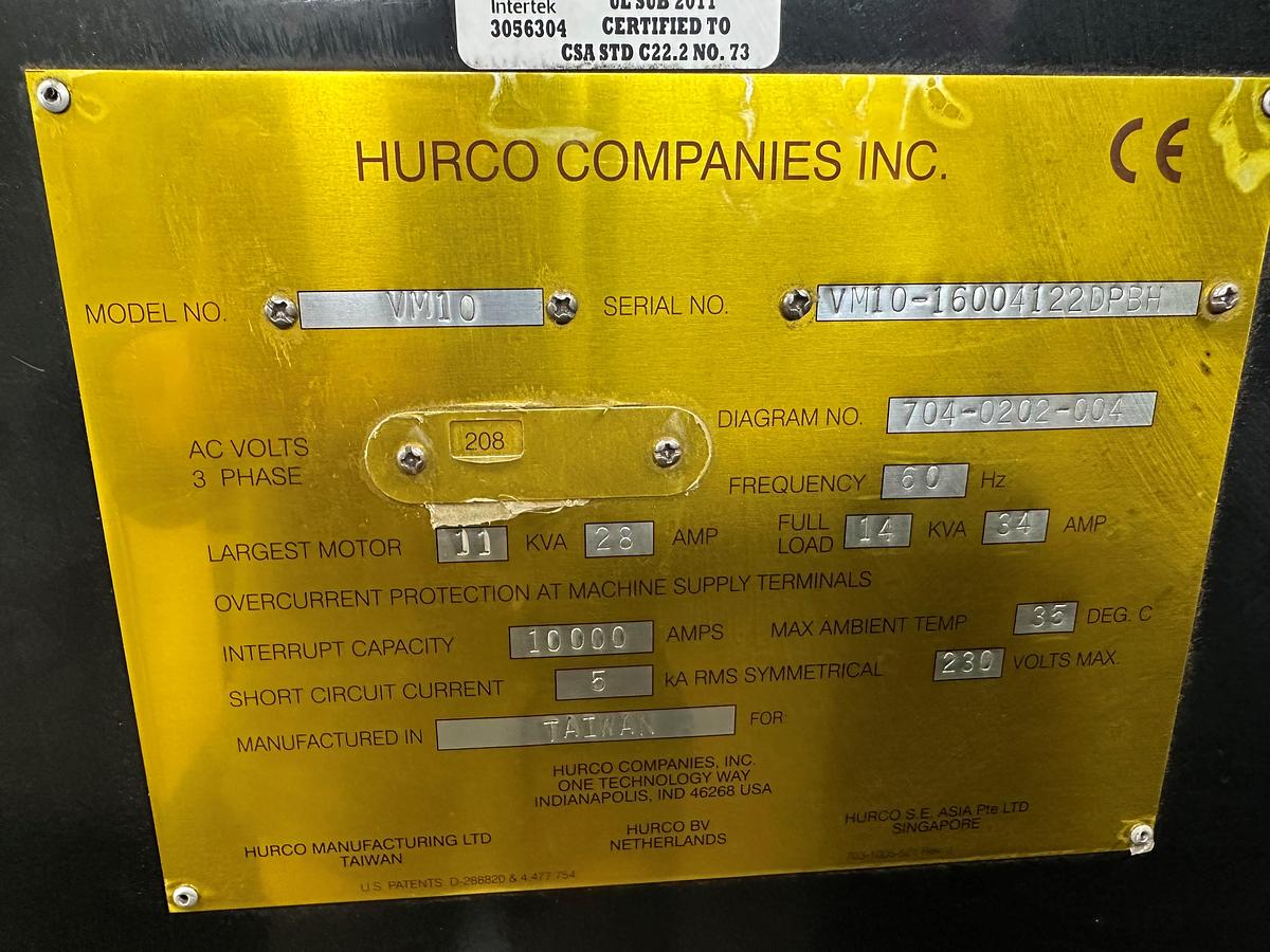 Used 2012 Hurco VM-10i CNC Machining Center