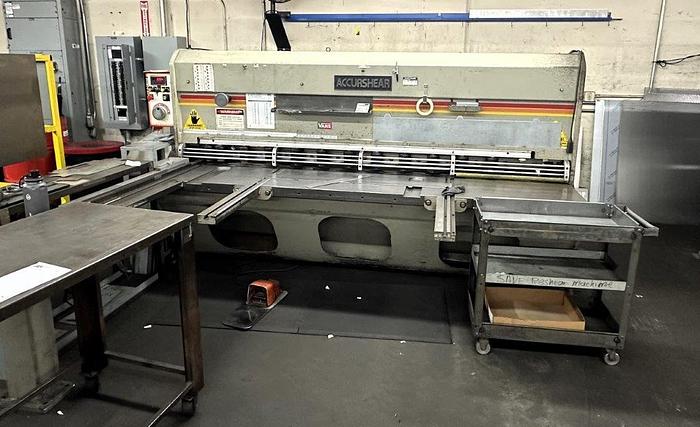 Used 1991 - 10 ga. x 8' Accurshear Hydraulic Squaring Shear