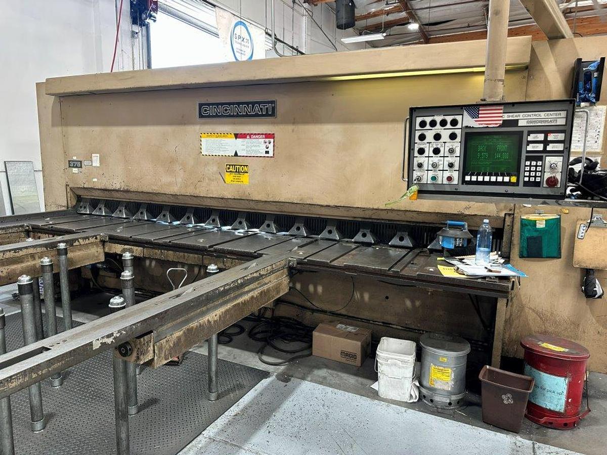Used 3/8" x 14' Cincinnati 375HSx14 CNC Hydraulic Shear