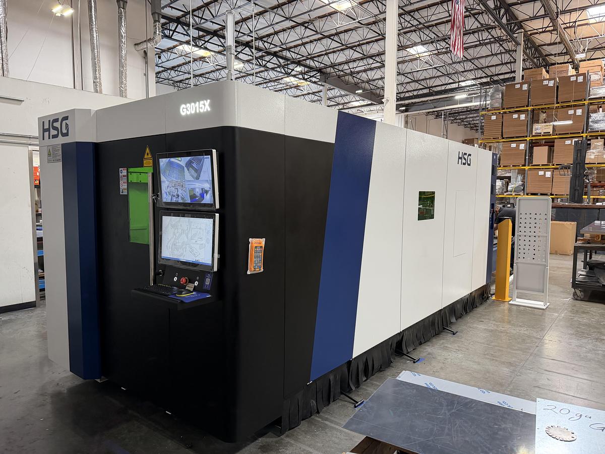 12,000 Watt HSG G3015X-12K Fiber Laser with Shuttle Table