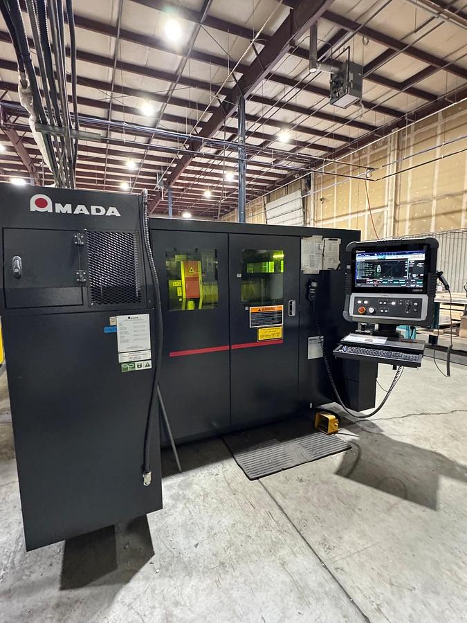Used 2016 - 6,000 Watt Amada LCG-3015AJ CNC Fiber Laser Cutting System