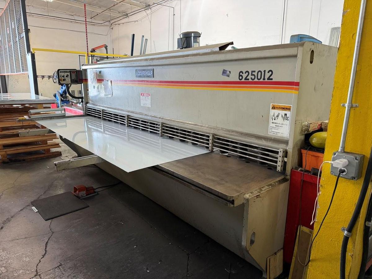 Used 1999 - 1/4" x 12' Accurshear 625012 CNC Hydraulic Shear