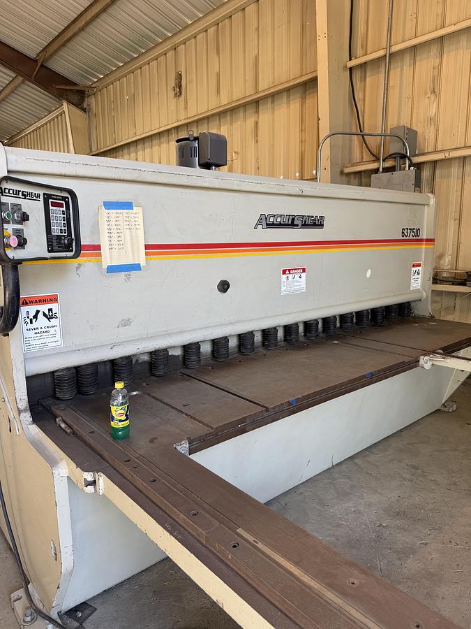 Used 2009 - 3/8" x 10" Accurshear 63710 CNC Hydraulic Shear