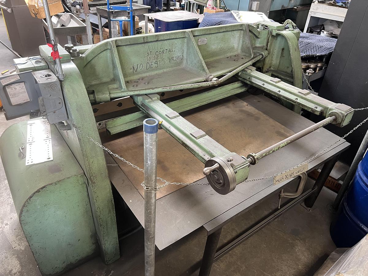 Used 52" x 12 GA. Pexto 12U52 Mechanical Shear