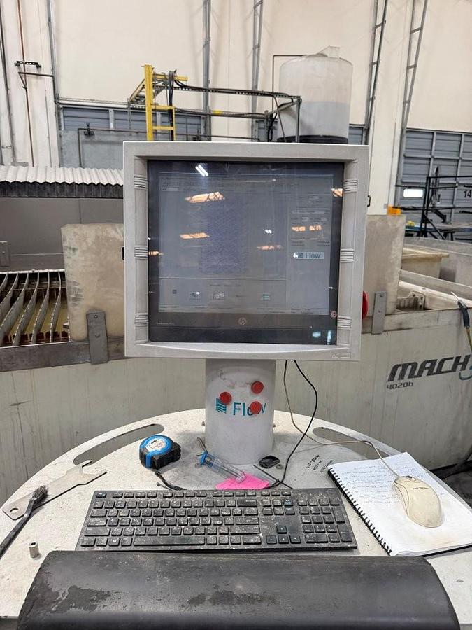 Used 2014 - 6.6' x 13' Flow Mach 4020B CNC Waterjet Cutting System