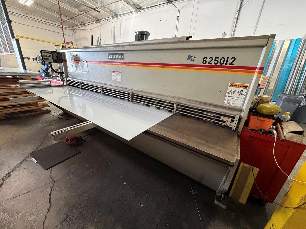Used 1999 - 1/4" x 12' Accurshear 625012 CNC Hydraulic Shear