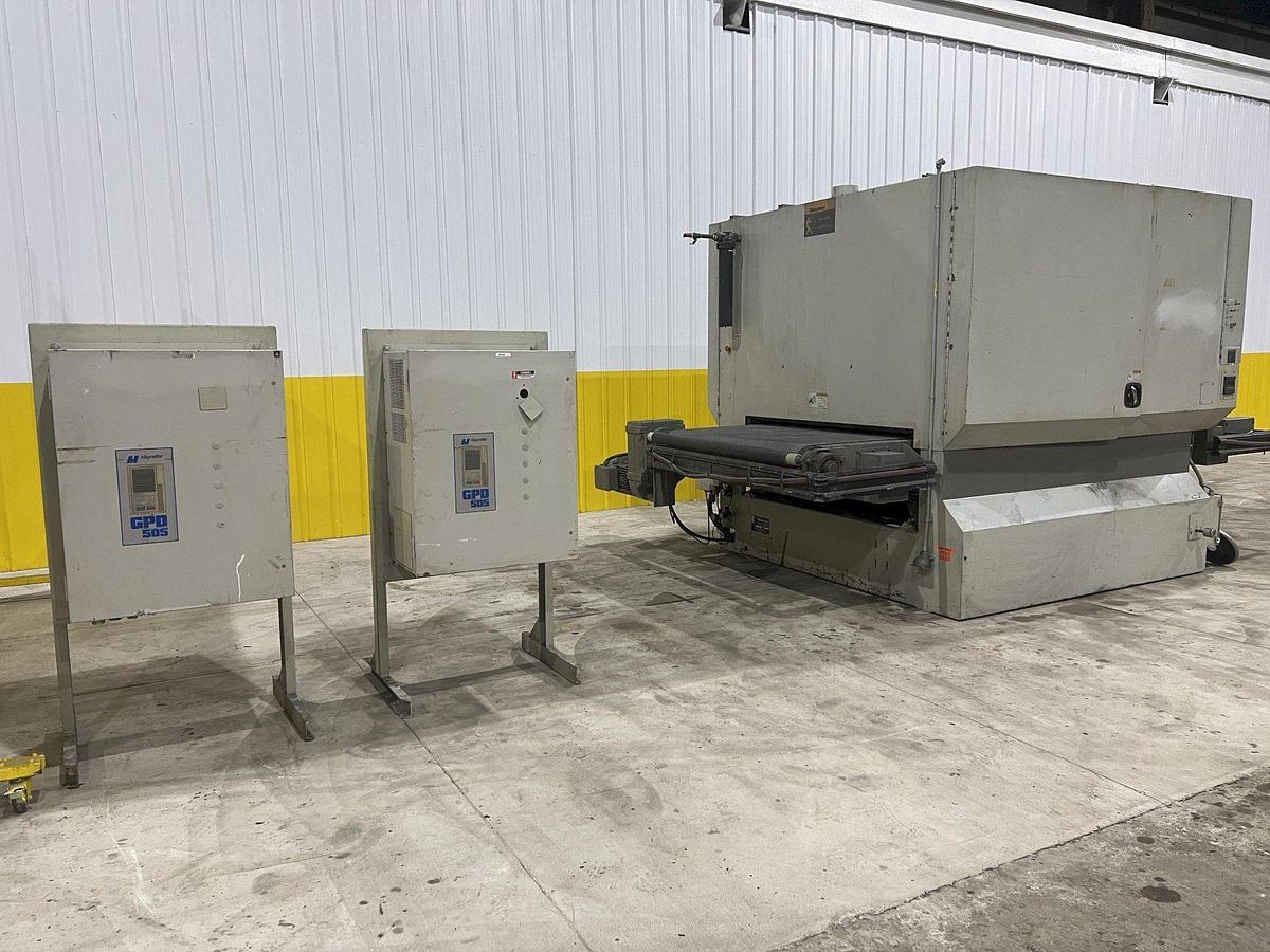 Used 1997 - 52" X 40 HP TIMESAVER MODEL #252-301C 3 HEAD BELT GRINDER SANDER