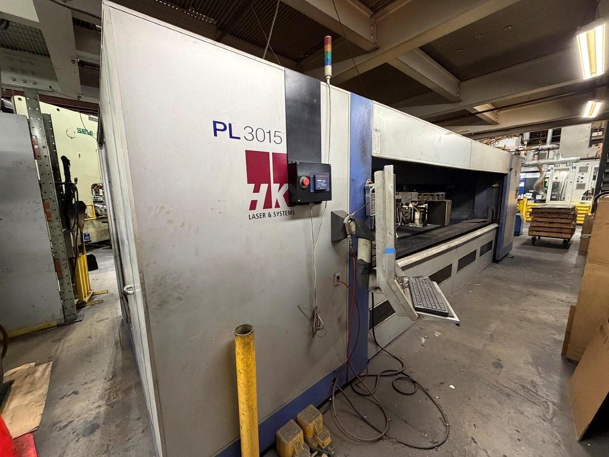 Used 2014 - 4000 Watt HK PL3015 CNC Fiber Laser Cutting System