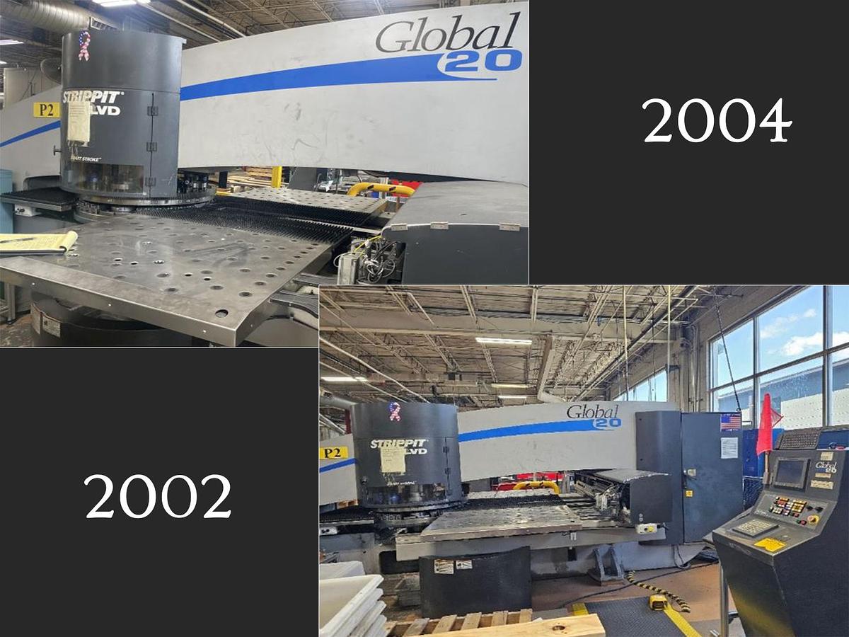 Used SET OF 2 - 2004 & 2002 - 20 Ton LVD Strippit Global 20/1215 CNC Turret Punch