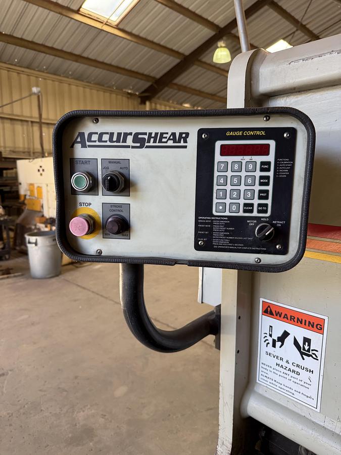 Used 2009 - 3/8" x 10" Accurshear 63710 CNC Hydraulic Shear