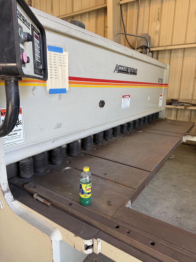 Used 2009 - 3/8" x 10" Accurshear 63710 CNC Hydraulic Shear