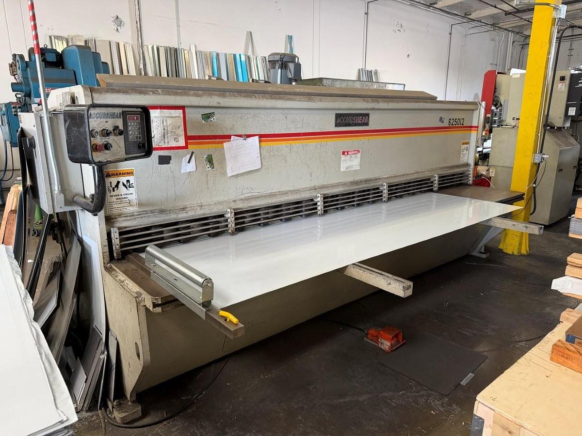Used 1999 - 1/4" x 12' Accurshear 625012 CNC Hydraulic Shear